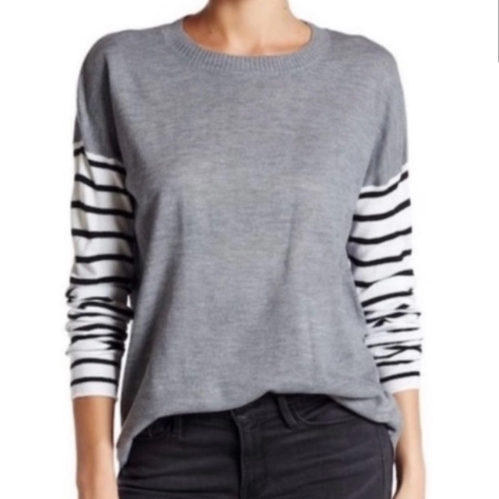 French Connection Striped Drop Shoulder Sleeve Sweater